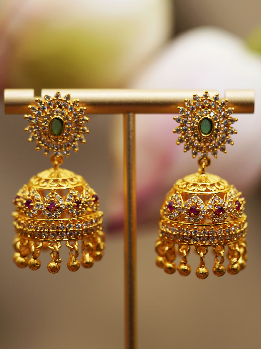 Floral Dome Multicolour Jhumka Earrings