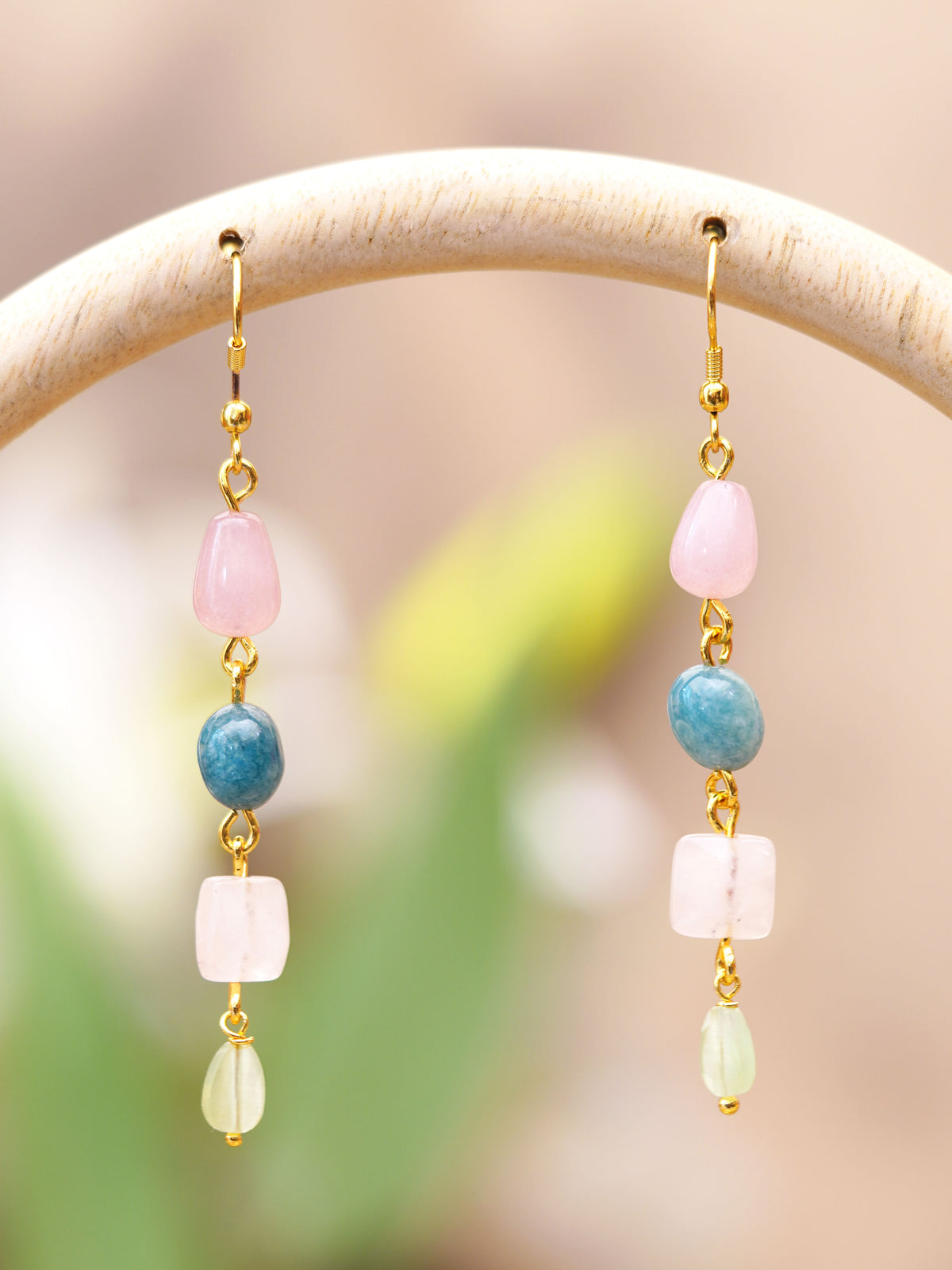 Pastel Sky Mixed Bead Drop Earrings