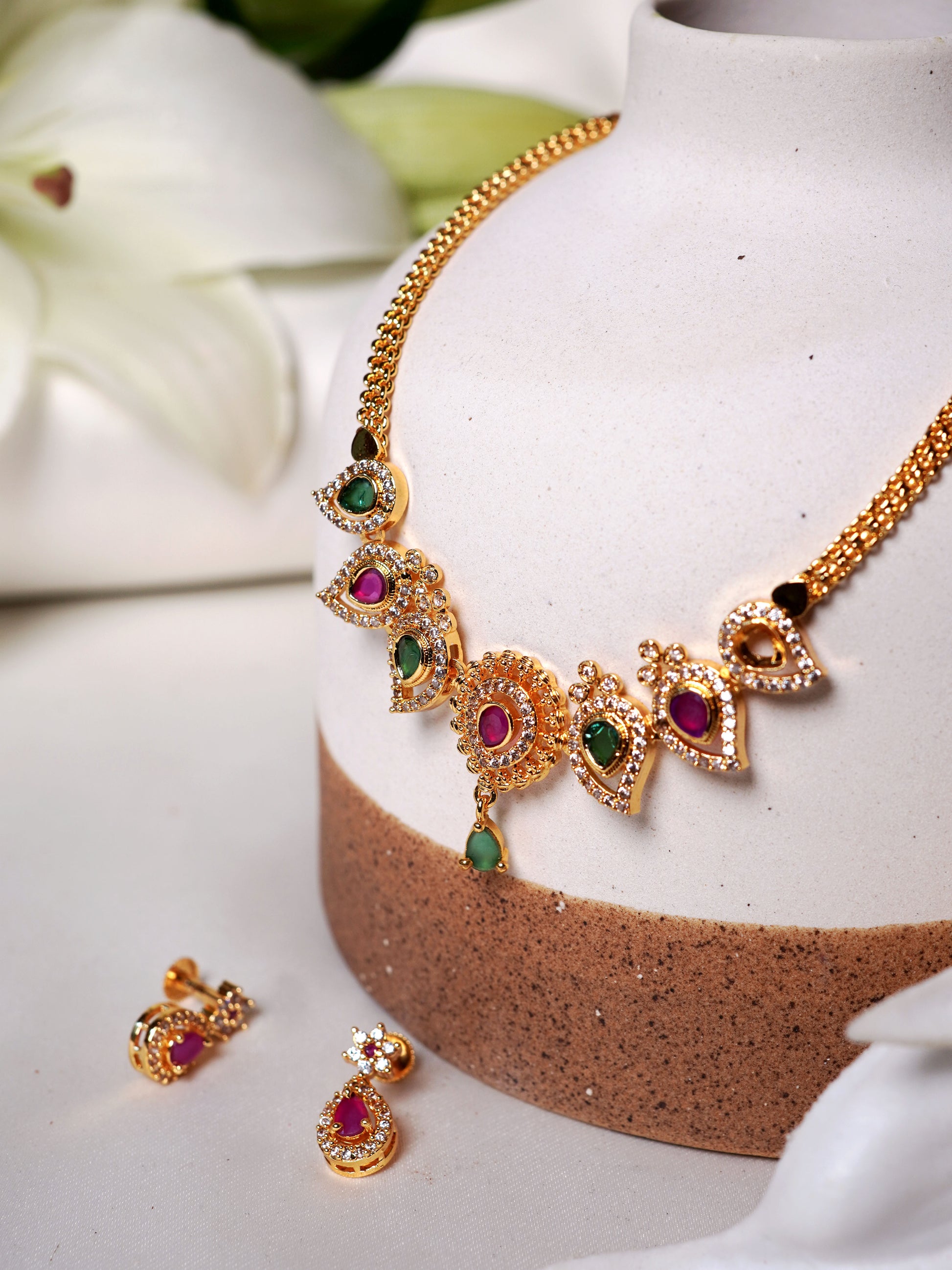 Royal Rangoli Kundan Necklace Set