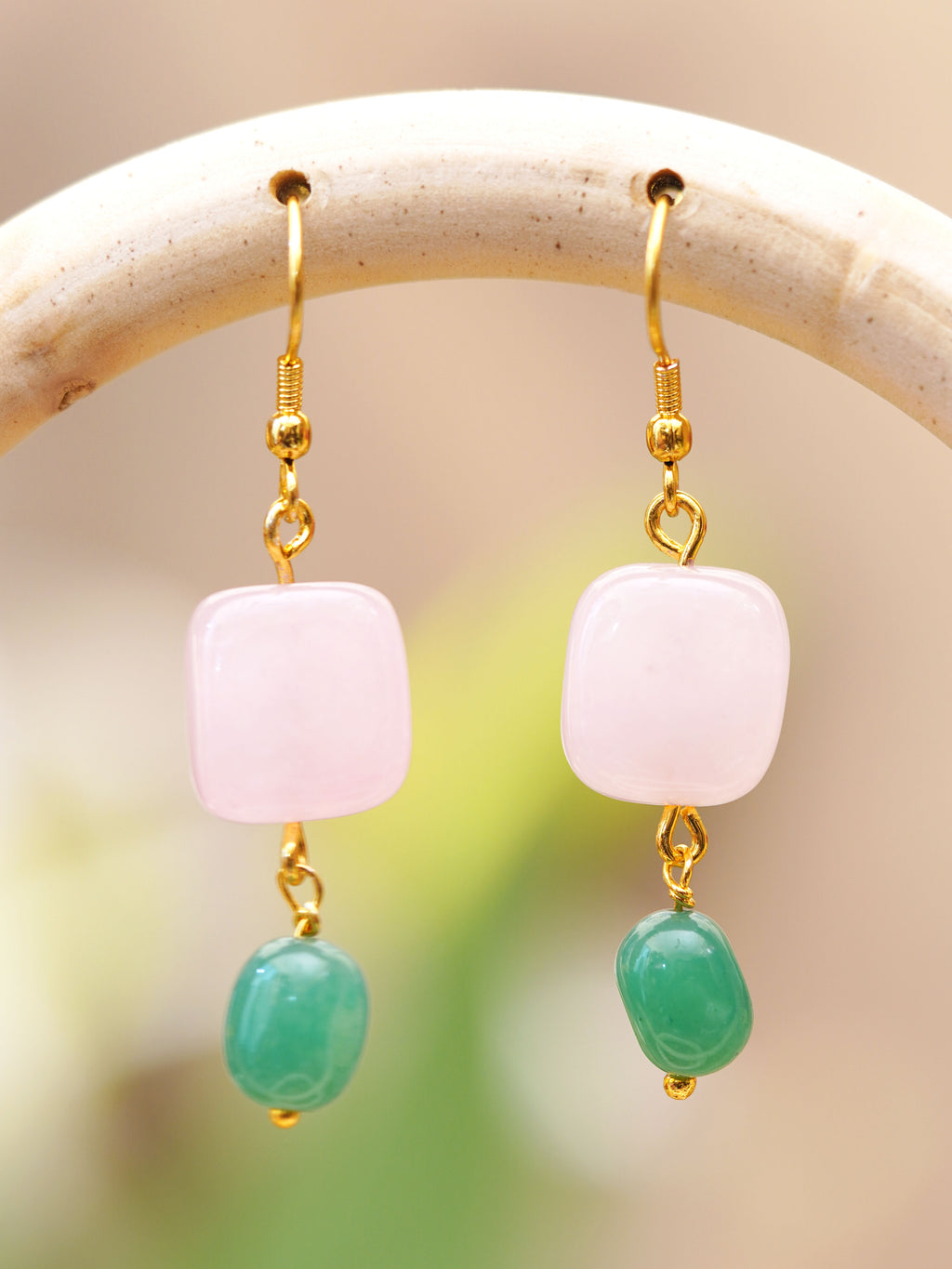 Blush Mint Duo Drop Earrings