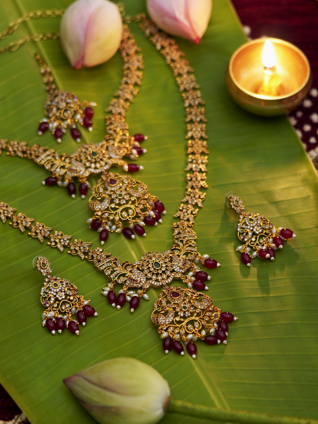 Peacock Kemp Pearl Bridal Necklace Set