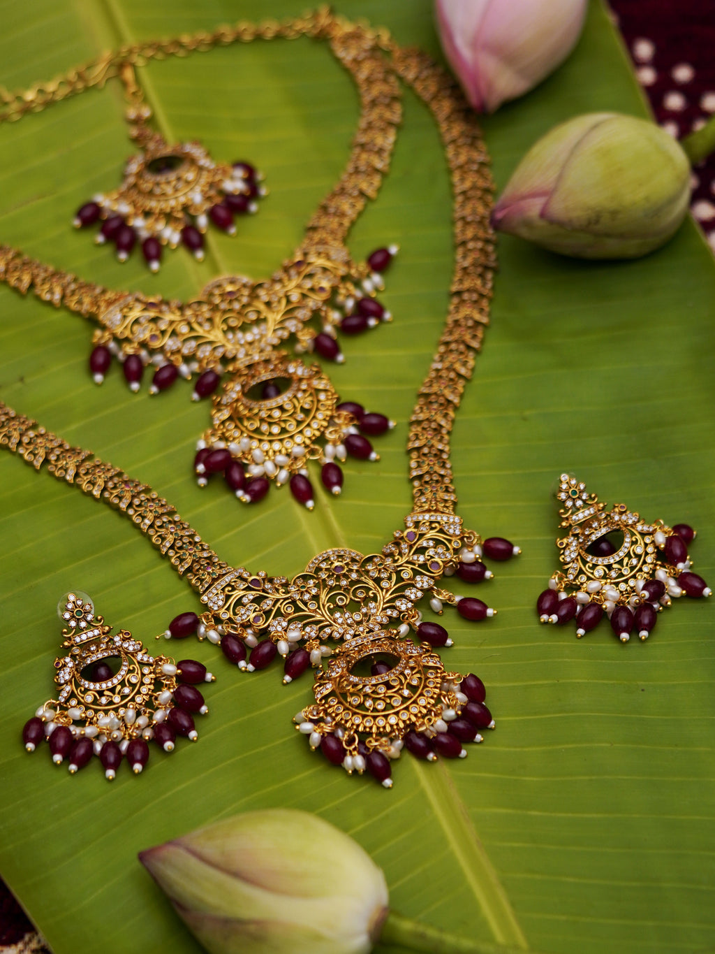 Kemp Floral Chandbali Bridal Necklace Set