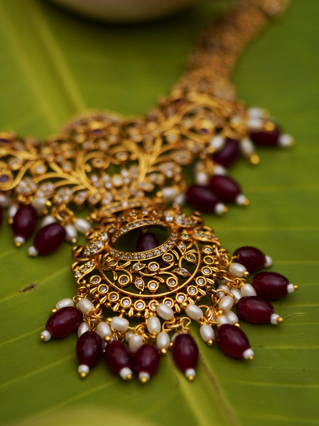 Kemp Floral Chandbali Bridal Necklace Set