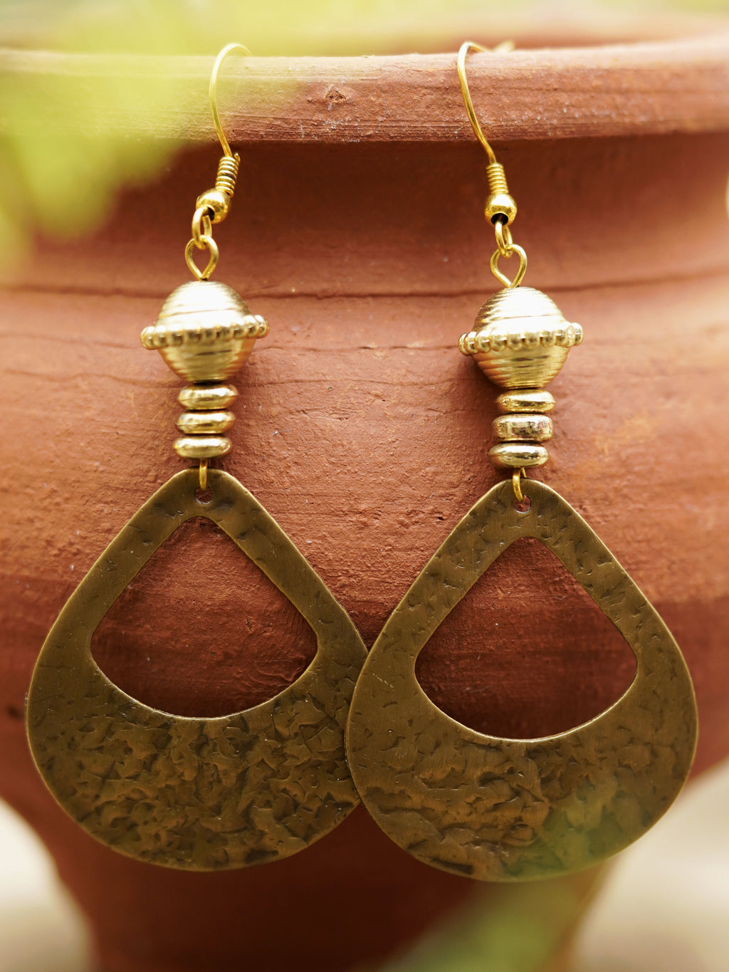 Hand-Hammered Antique Teardrop Earrings