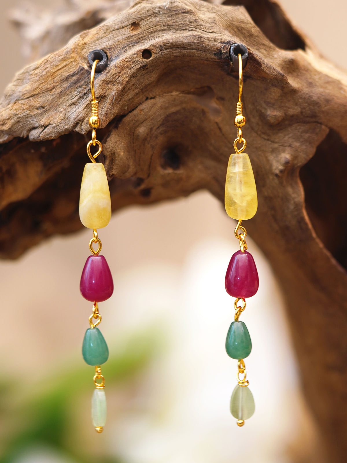 Candy Colour Bead Drop Earrings