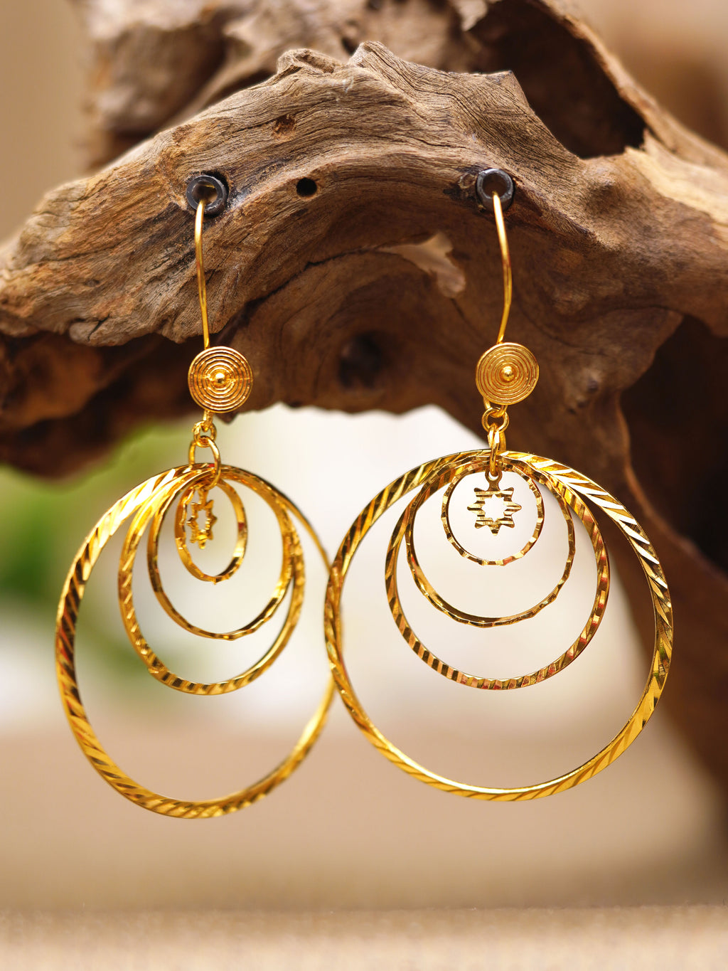 Golden Orbit Layered Hoop Earrings