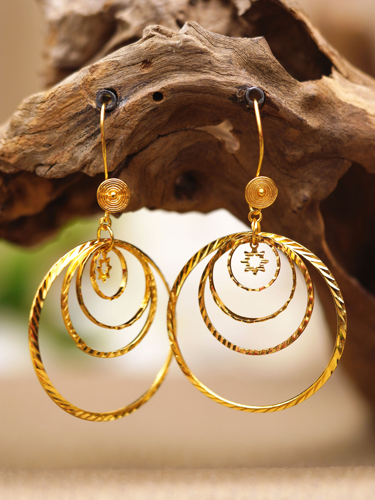 Golden Orbit Layered Hoop Earrings