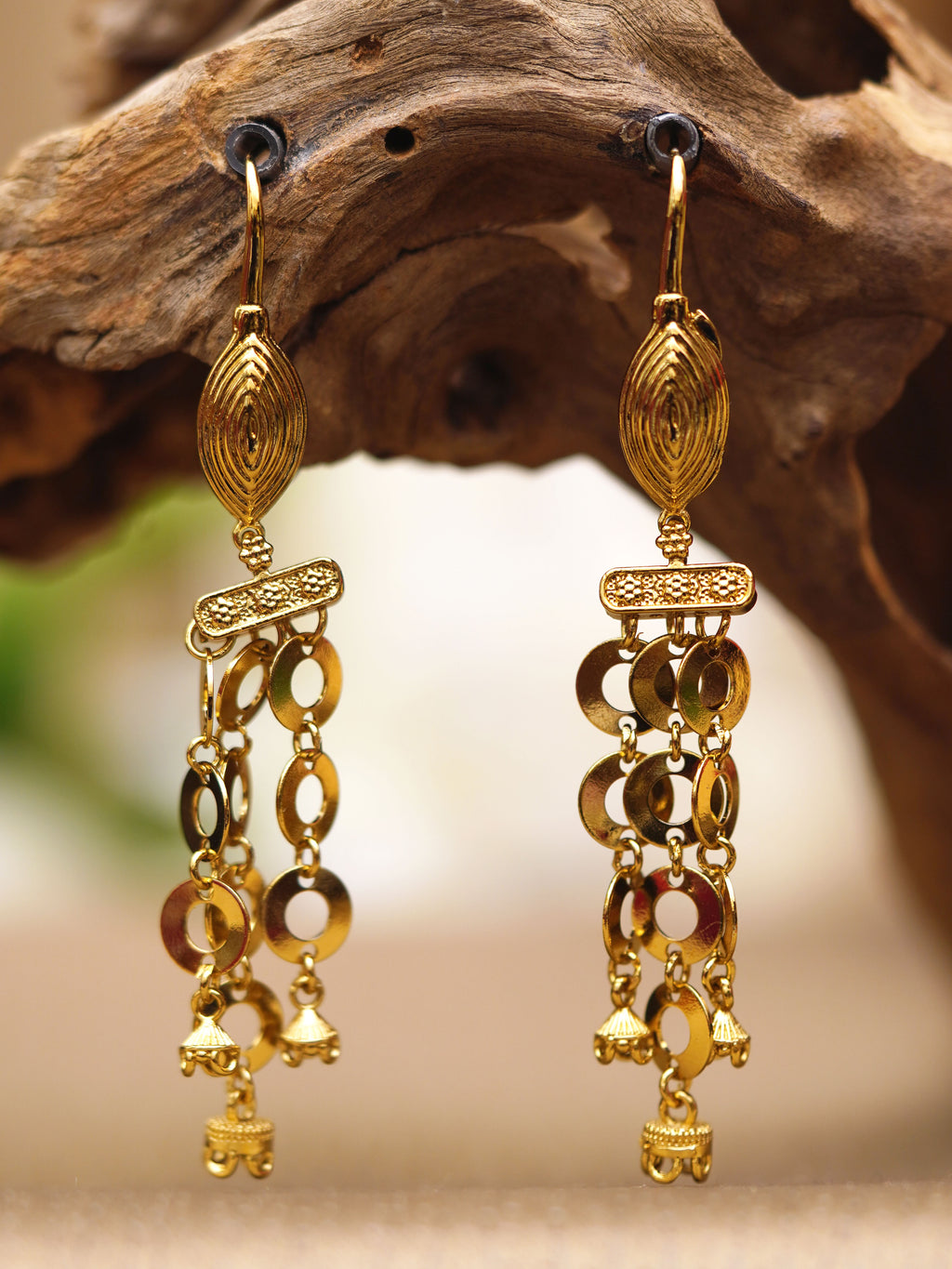 Golden Link Cascade Tassel Earrings