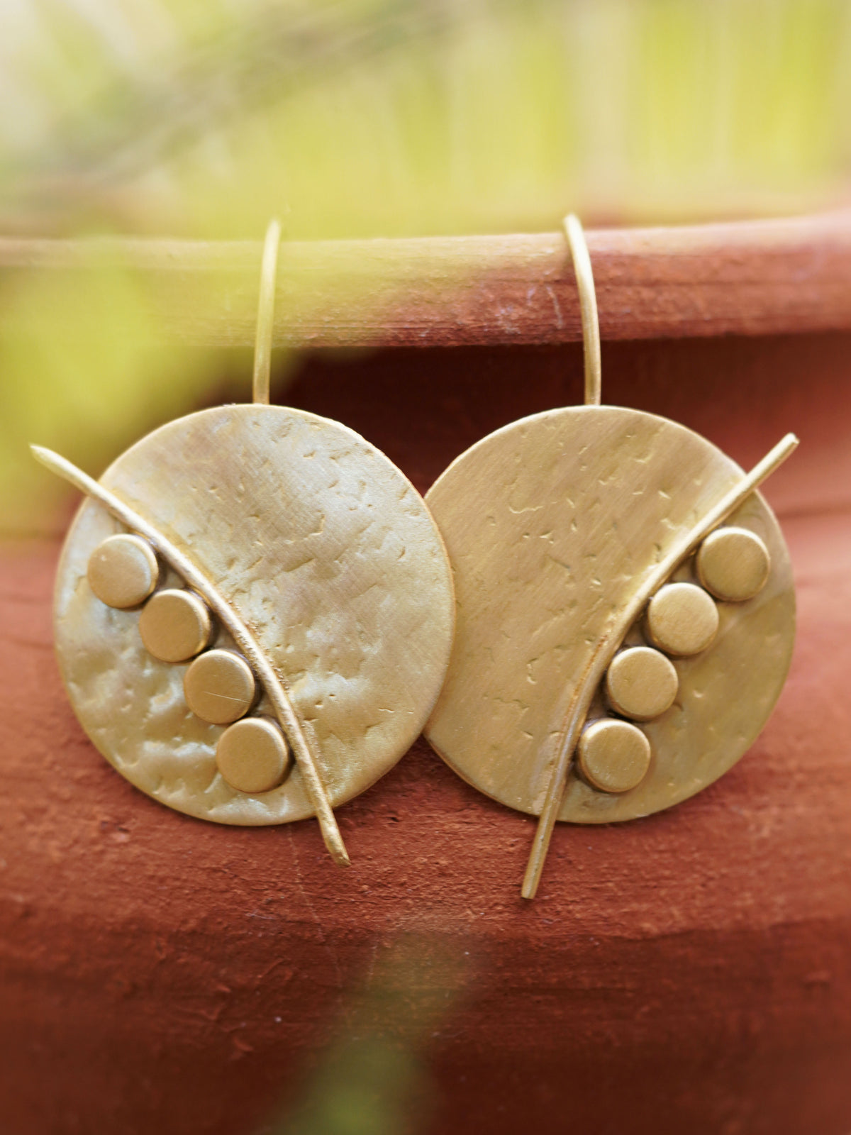 Artisan Golden Orbit Disc Earrings