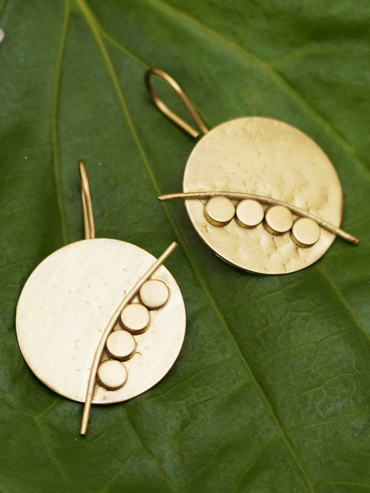 Artisan Golden Orbit Disc Earrings