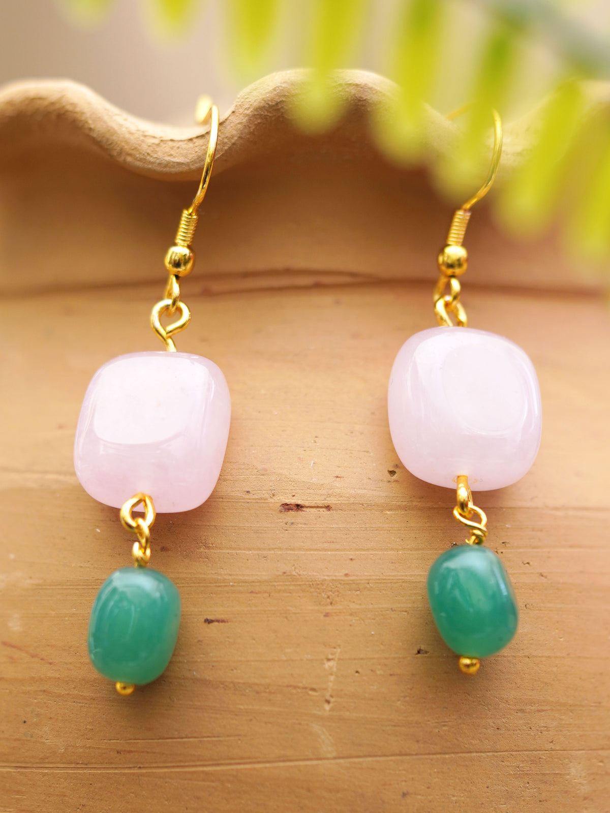 Blush Mint Duo Drop Earrings
