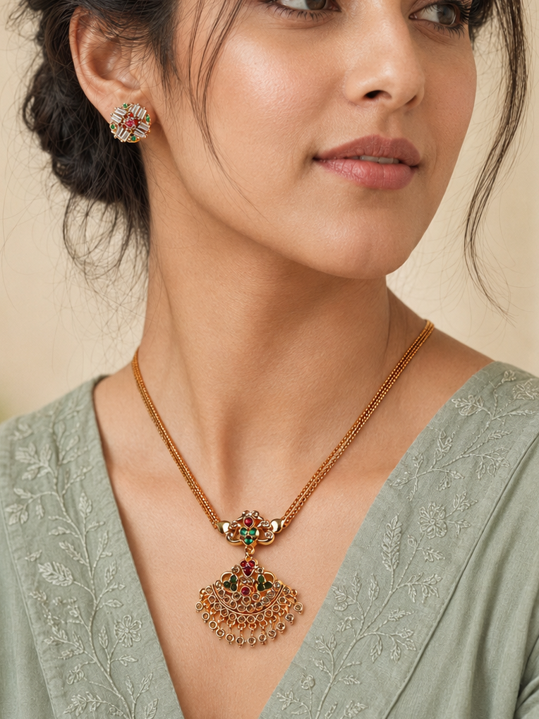 Celestial Crescent Kundan Necklace Set